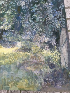 Nice modern French Aubusson Tapestry impressionist forest design