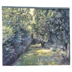 Nice modern French Aubusson Tapestry impressionist forest design