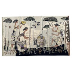 Nice modern French Aubusson Tapestry " women with birds " by Rene Fumeron