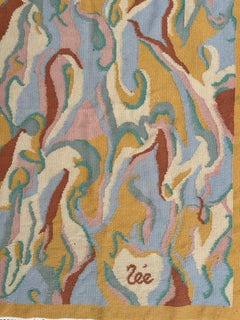 Bobyrug's Nice Modern French Tapestry Signed Nee