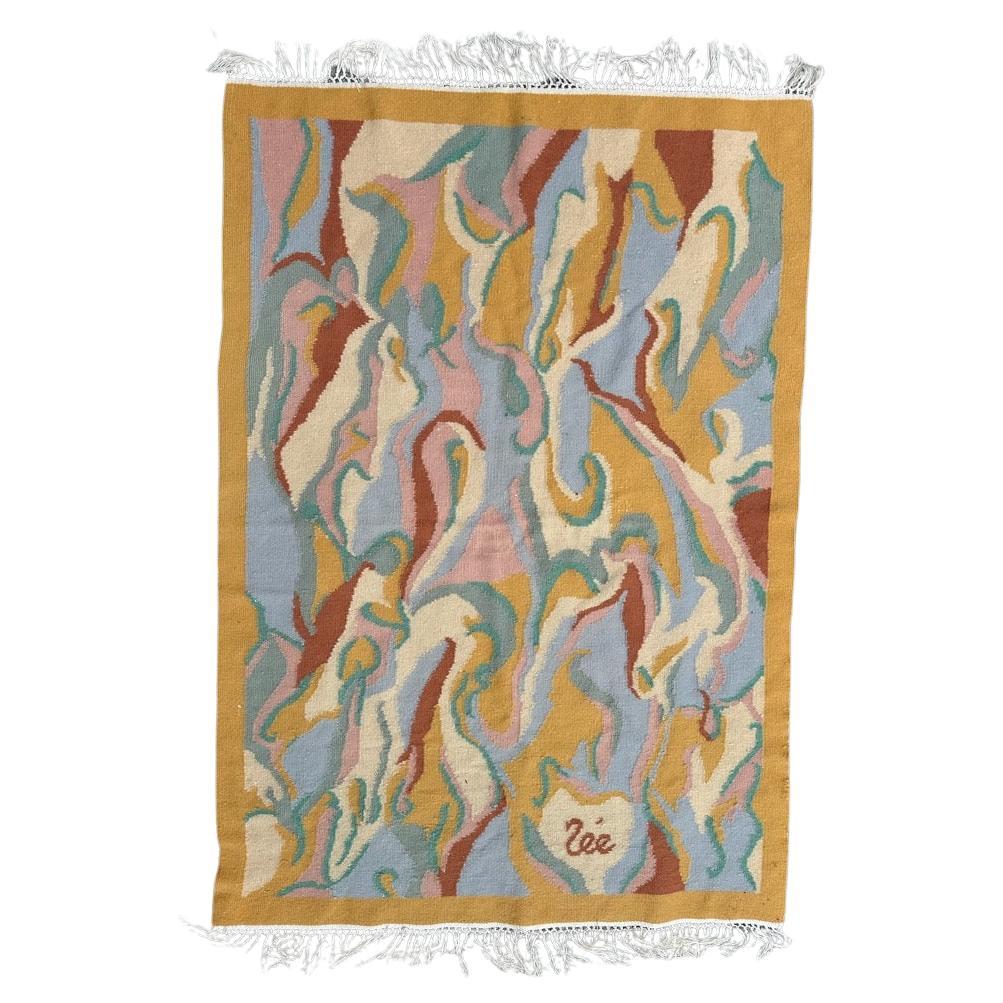 Bobyrug’s Nice Modern French Tapestry Signed Nee For Sale