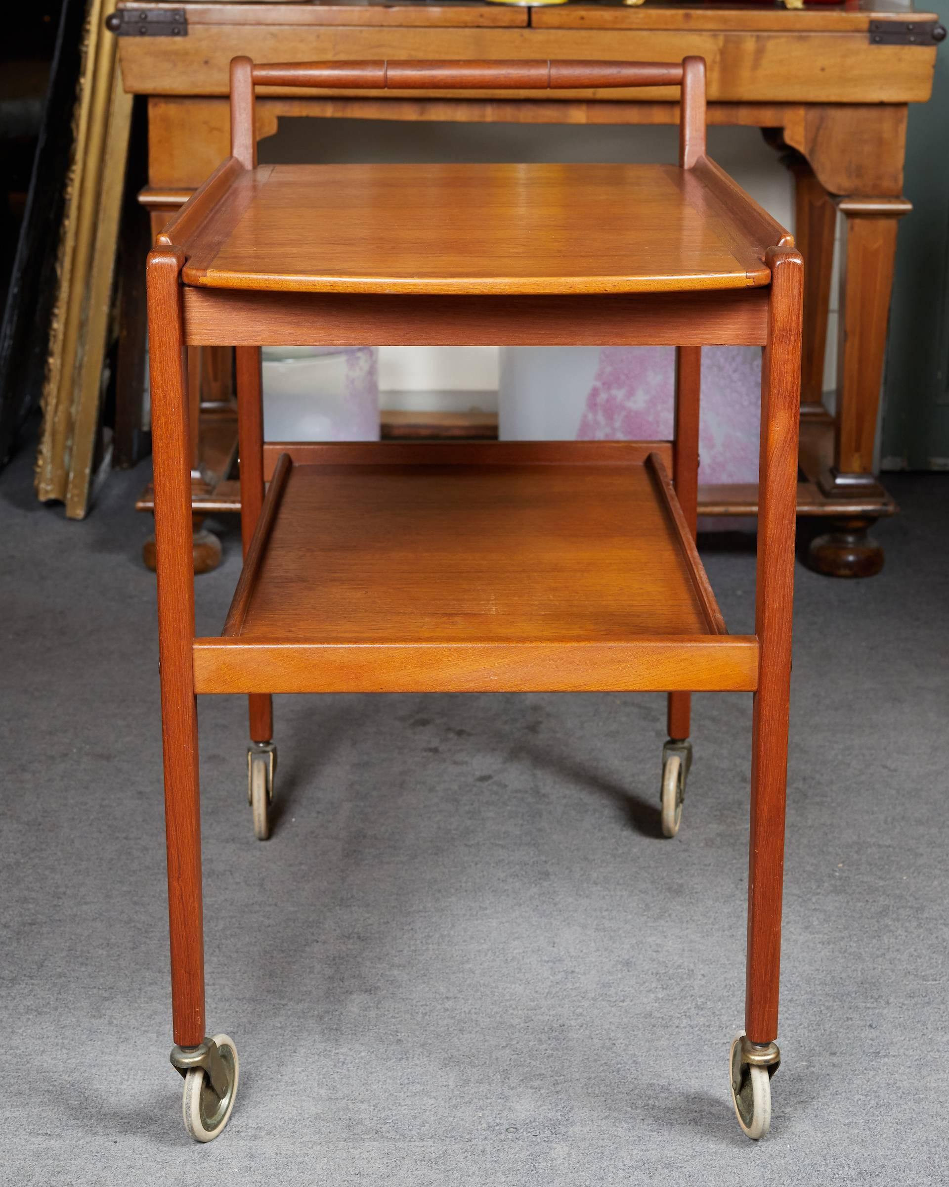 Nice Modernist Scandinavian Teak Bar Cart 1