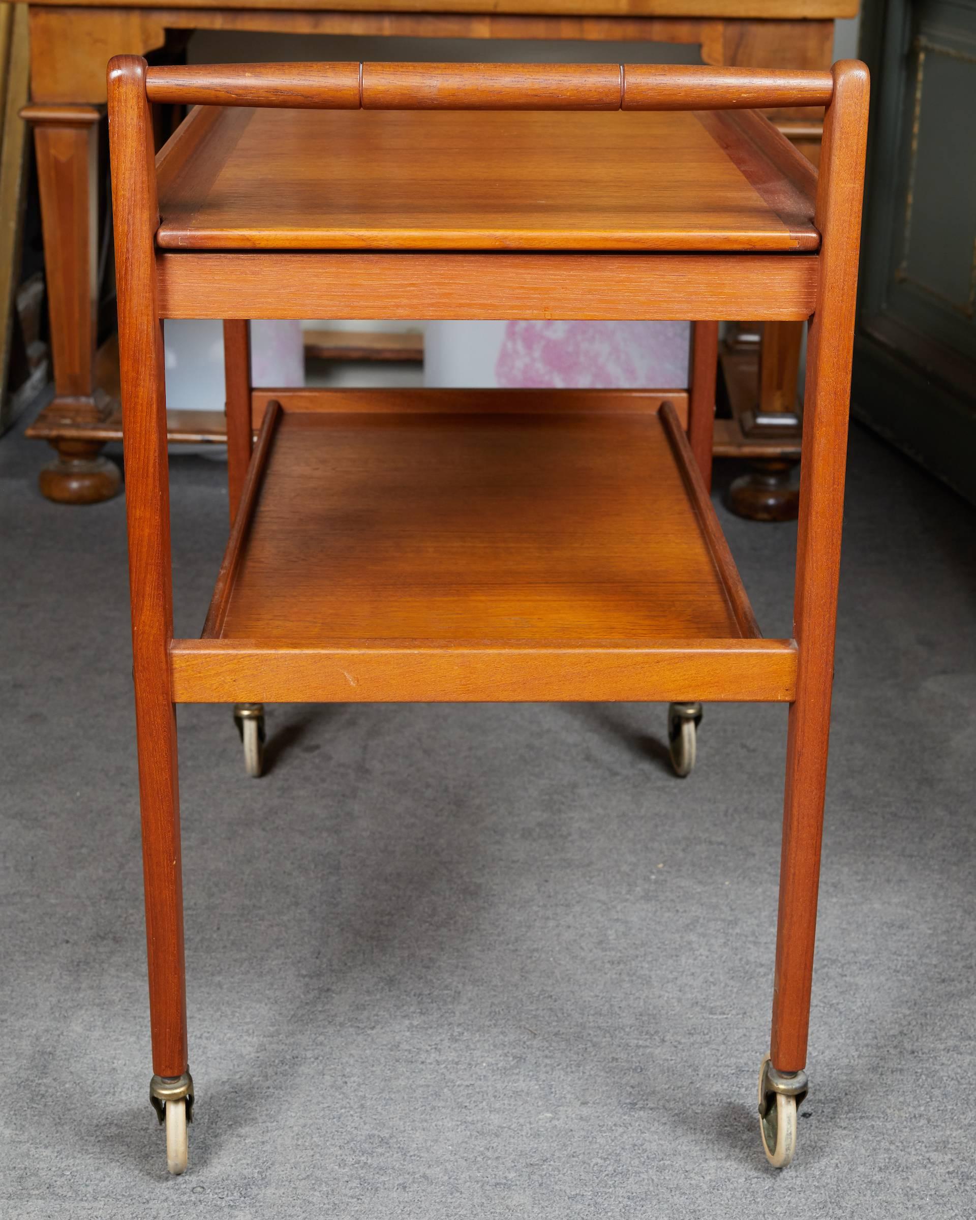 Nice Modernist Scandinavian Teak Bar Cart 2