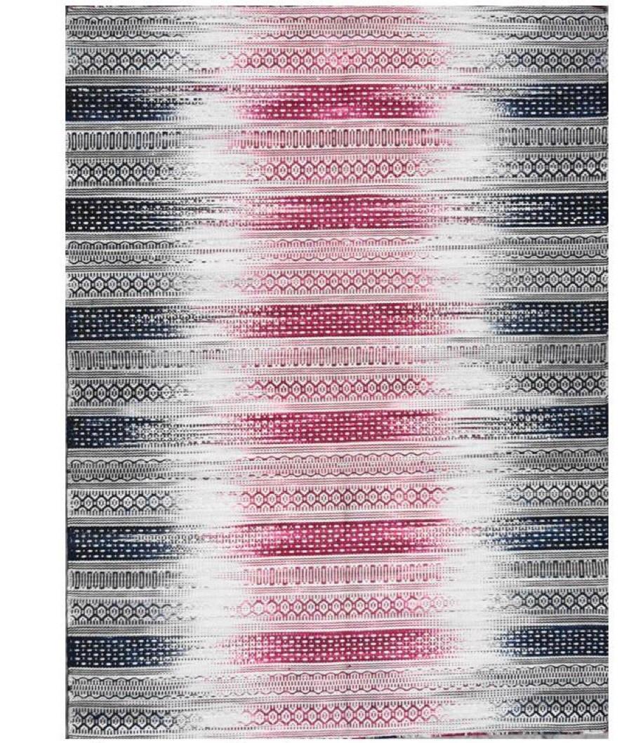 Beautiful new Kilim with nice modern design with ikat style and beautiful colors, entirely hand woven with cotton on cotton foundation.