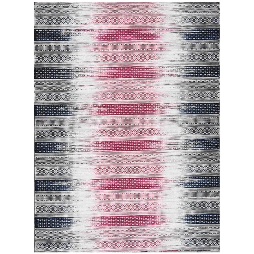 Schöner neuer handgewebter Baumwoll-Kelim-Teppich im Ikat-Design  Größe: 1,25 m x 2,25 m