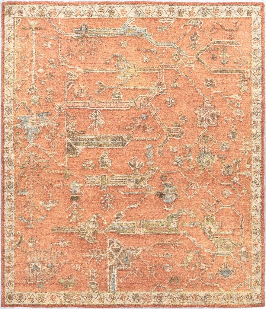 Hand-Knotted Nice New Oushak Design Indian Rug For Sale