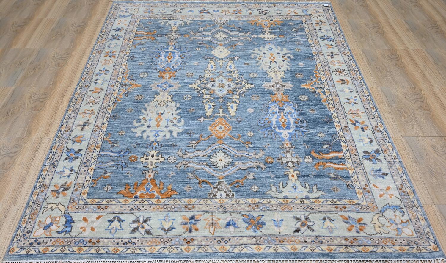 Indian Bobyrug’s Nice New Oushak Design Rug For Sale