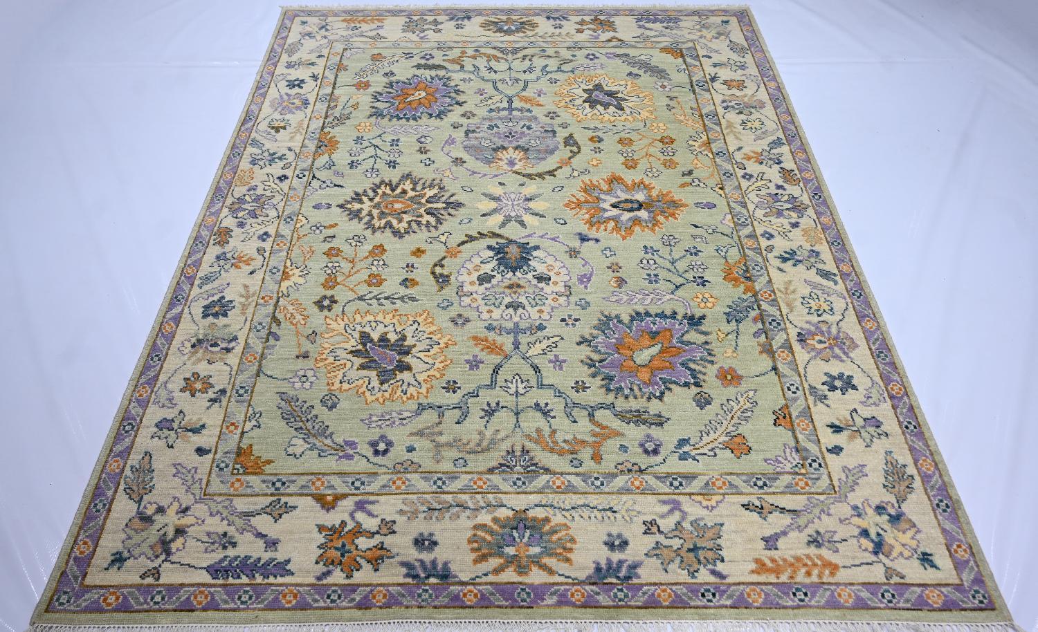 Indian Bobyrug’s Nice New Oushak Design Rug For Sale