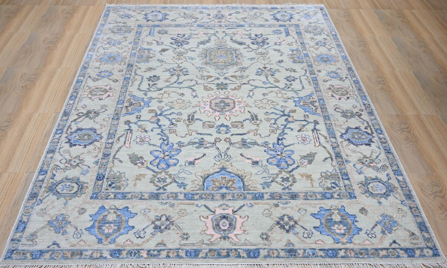 Indian Bobyrug’s Nice New Oushak Design Rug For Sale