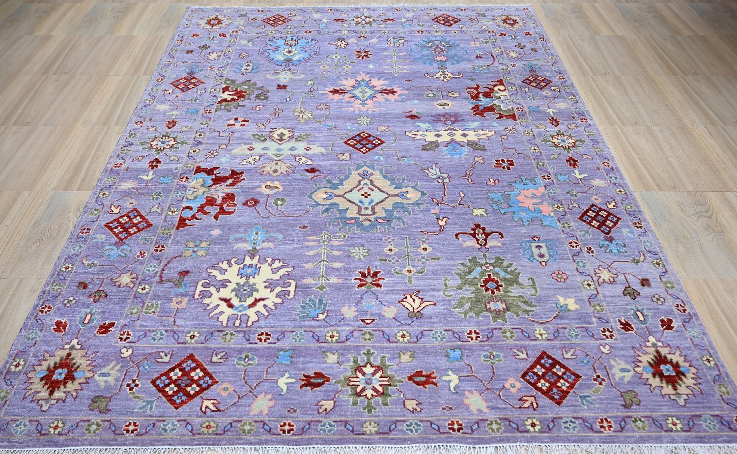 Neuer indischer Oushak-Teppich im Oushak-Design (Handgeknüpft) im Angebot