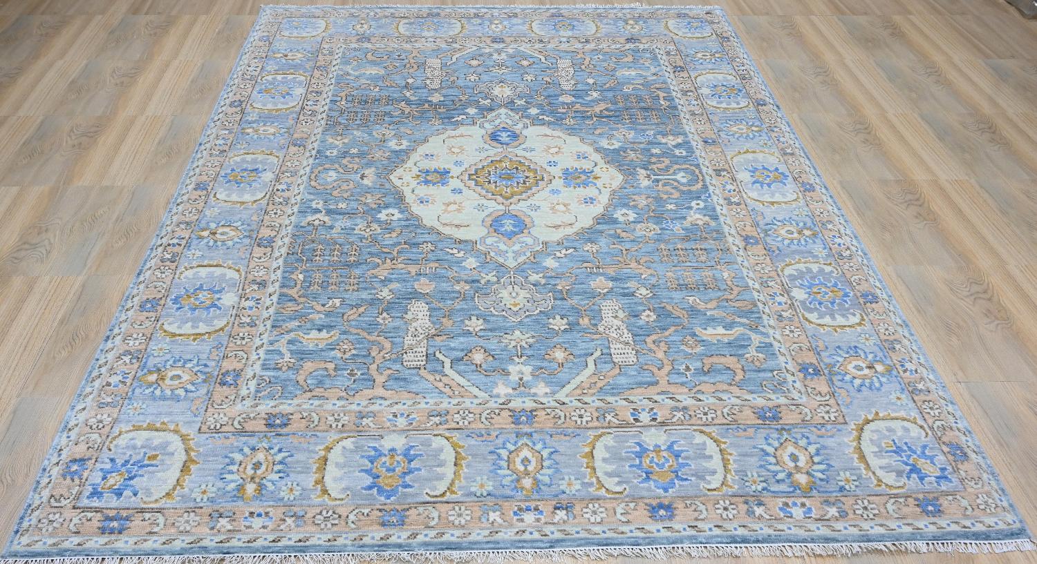 Bonita alfombra india de nuevo diseño Oushak Anudado a mano en venta