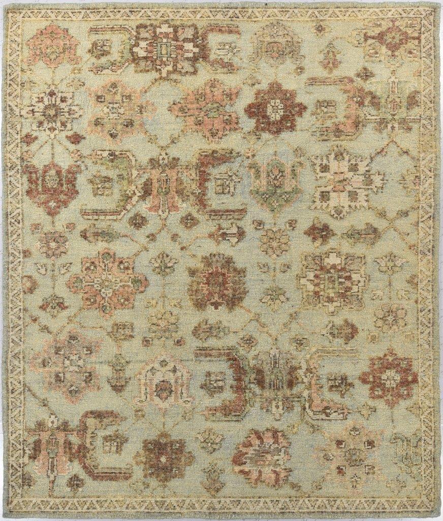 Neuer indischer Oushak-Teppich im Oushak-Design (Handgeknüpft) im Angebot