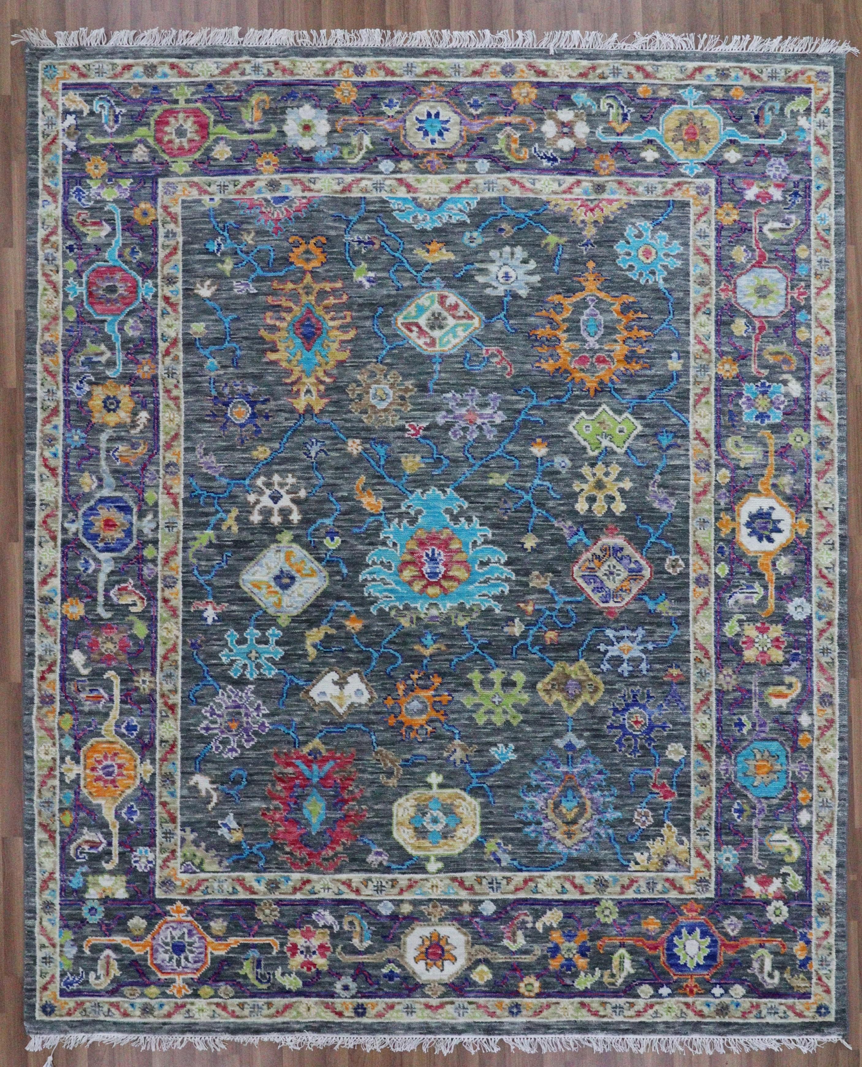 Neuer indischer Oushak-Teppich im Oushak-Design (Handgeknüpft) im Angebot