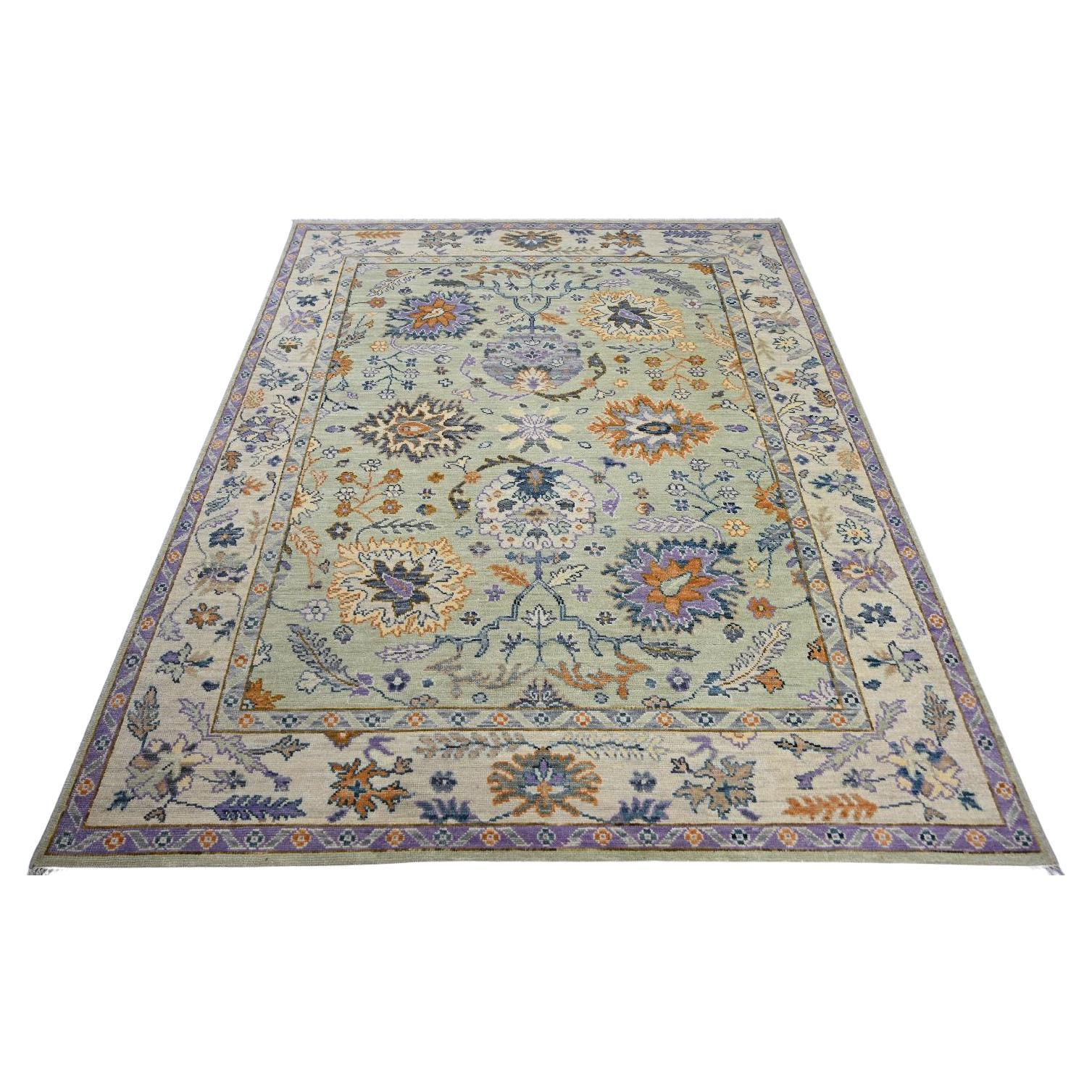 Bobyrug’s Nice New Oushak Design Rug For Sale