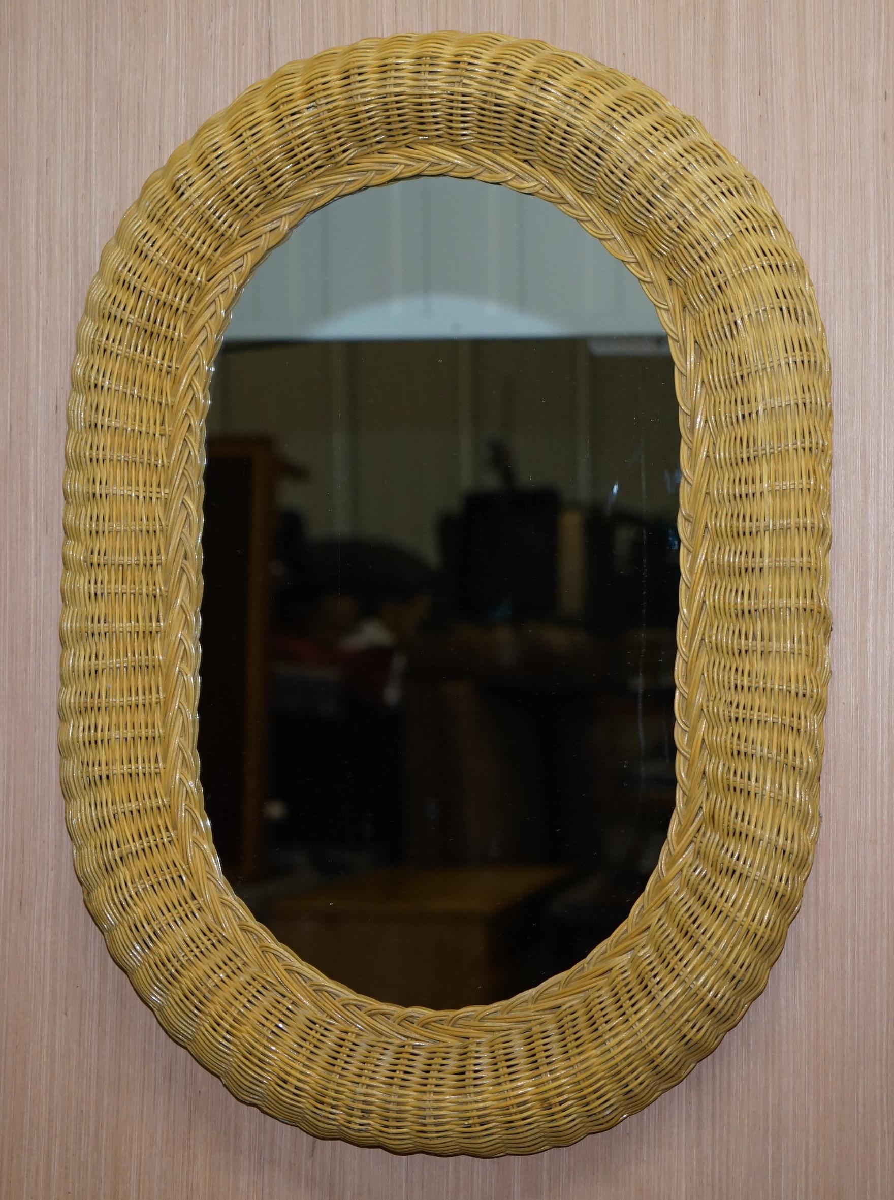 oval wicker mirror