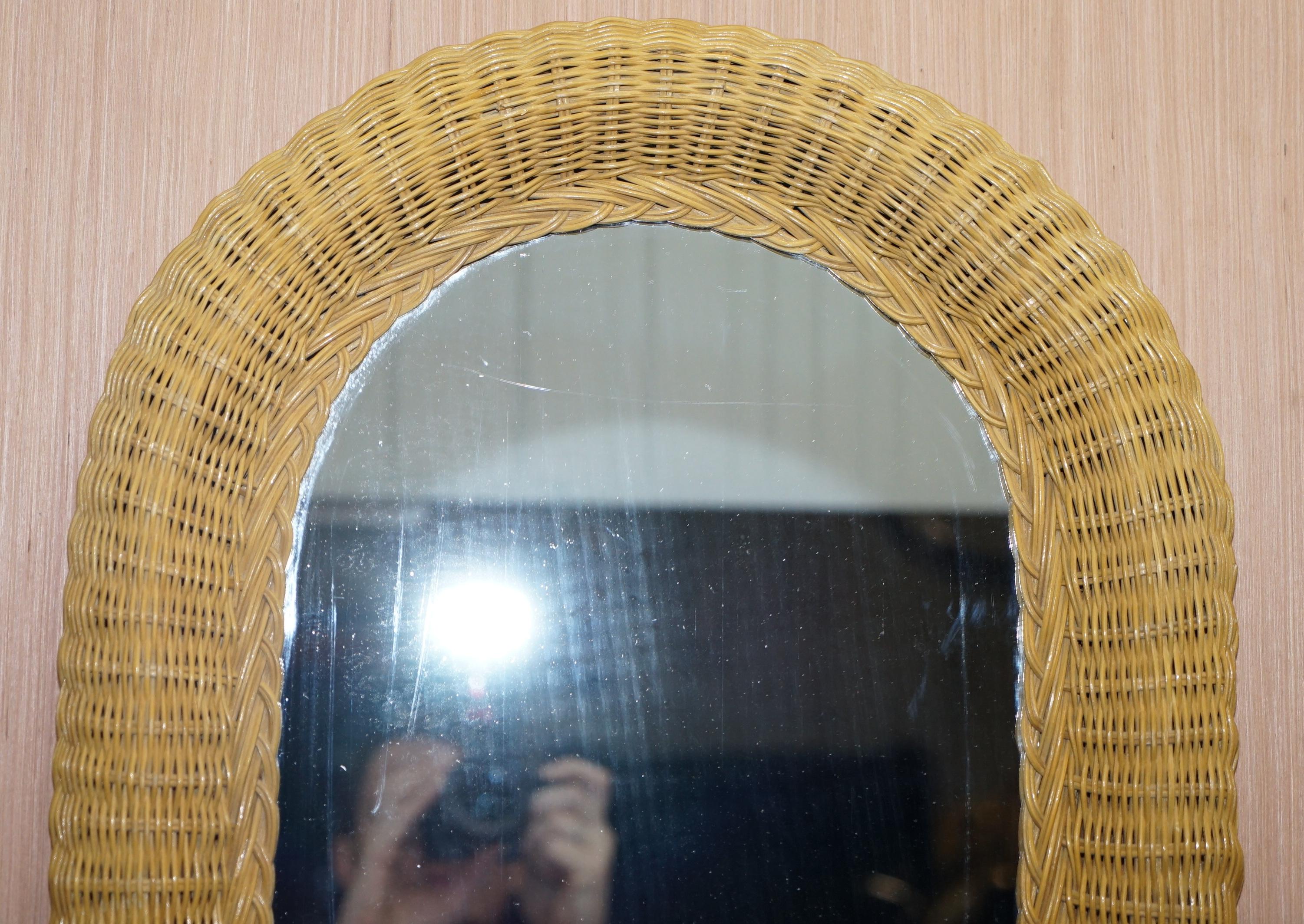 wicker mirror oval