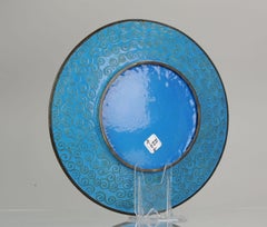 Nice Pair of Antique Bronze / Copper Cloisonné Crane Plates Japan, 19th Century