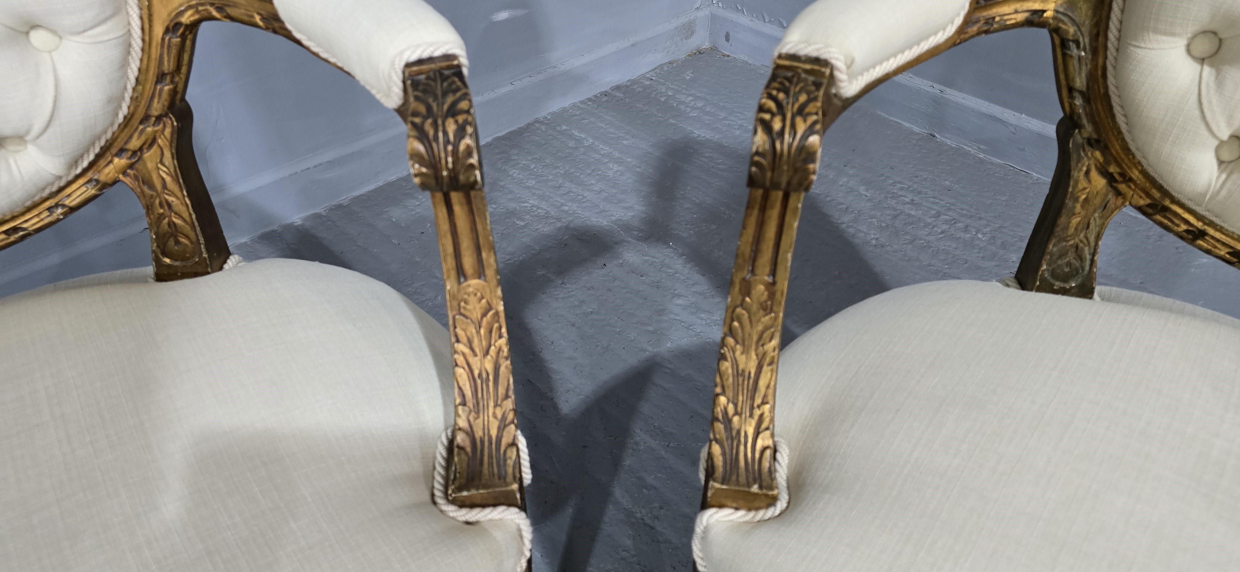 Nice Pair French Elbow Chairs For Sale 8