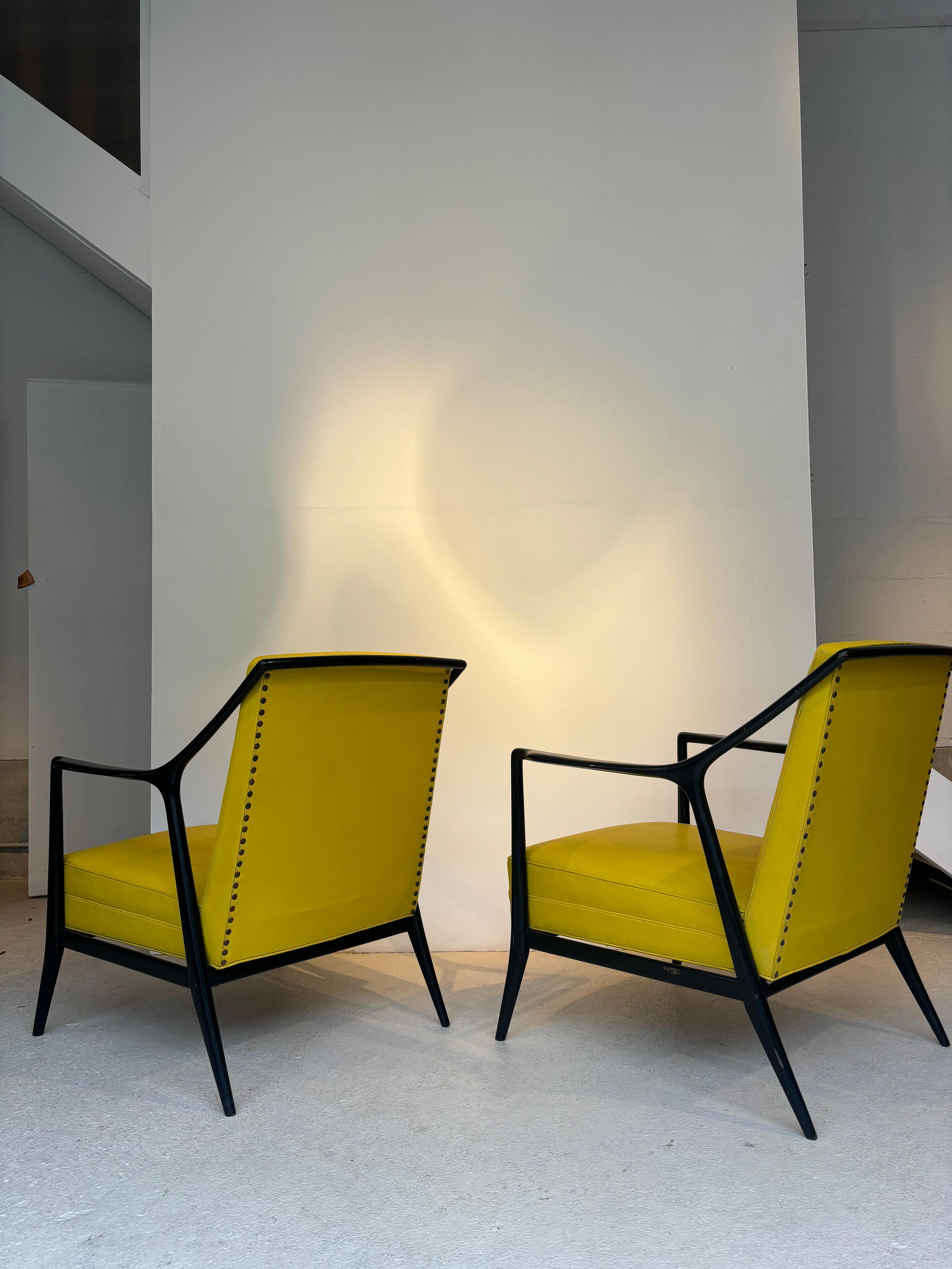 Bella coppia di poltrone di Giuseppe Scapinelli in vendita 6