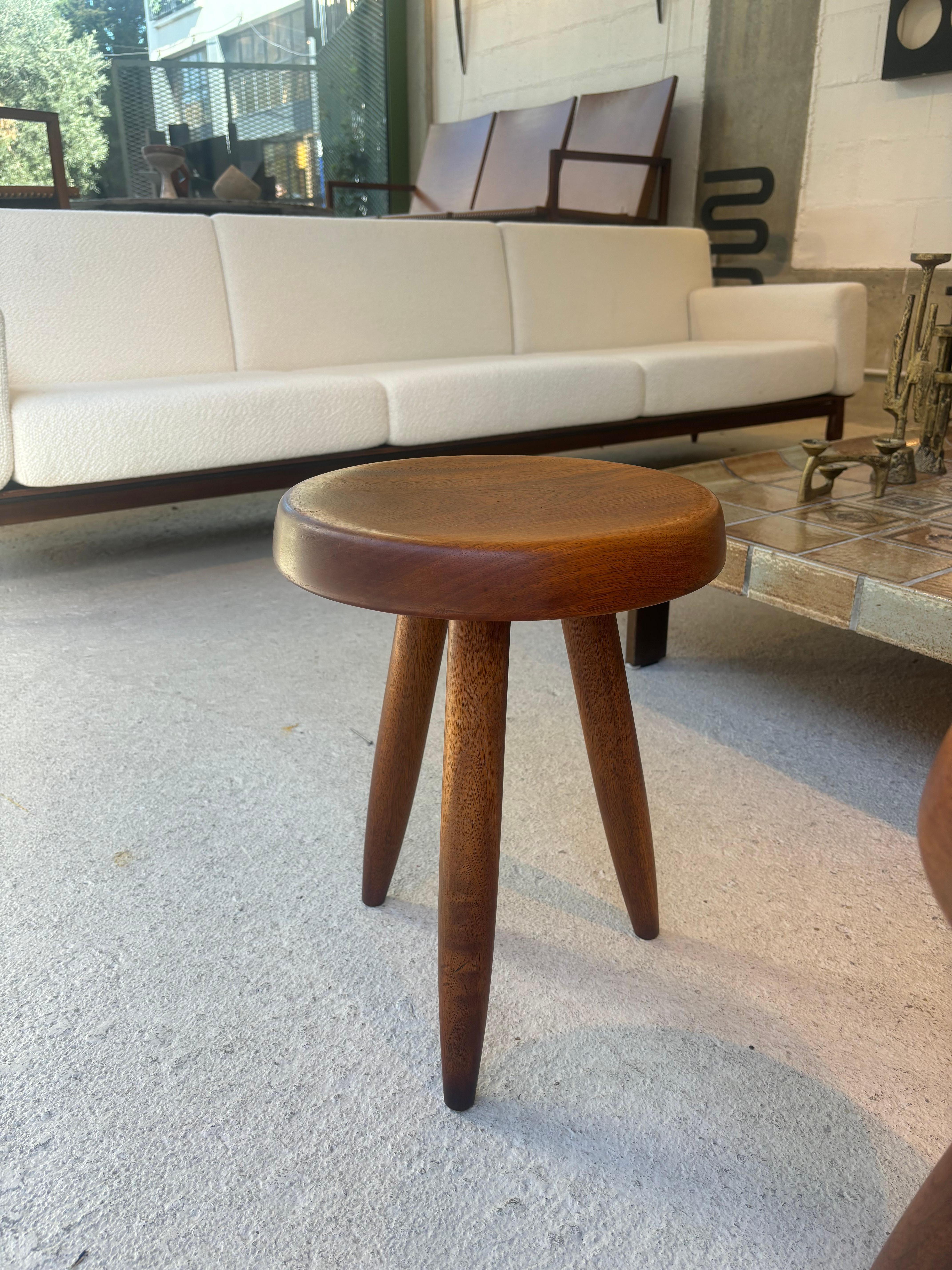 French Nice pair of berger stools by Charlotte Perriand. Nice provenance For Sale