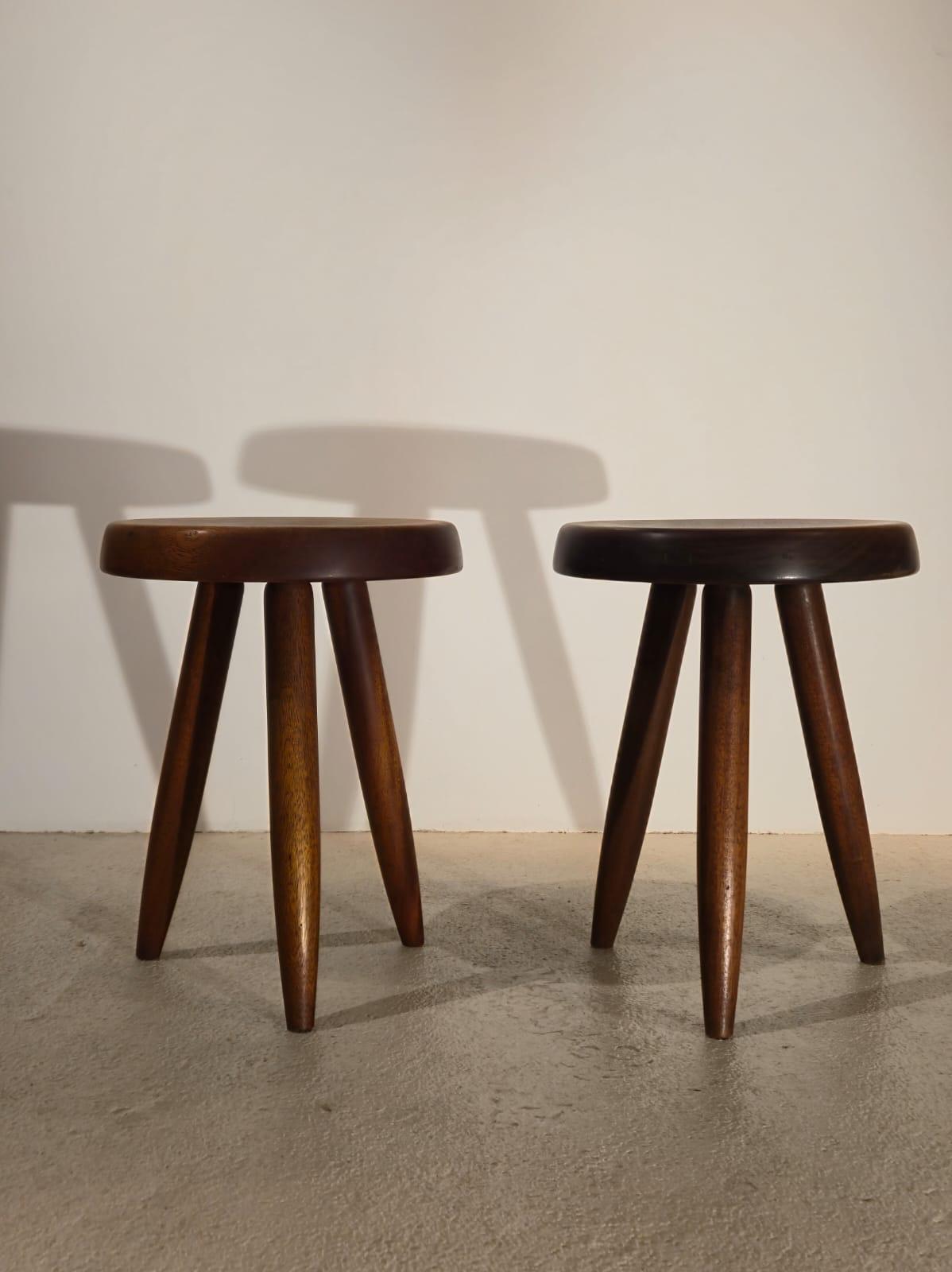 Nice pair of berger stools by Charlotte Perriand. Nice provenance For Sale 1