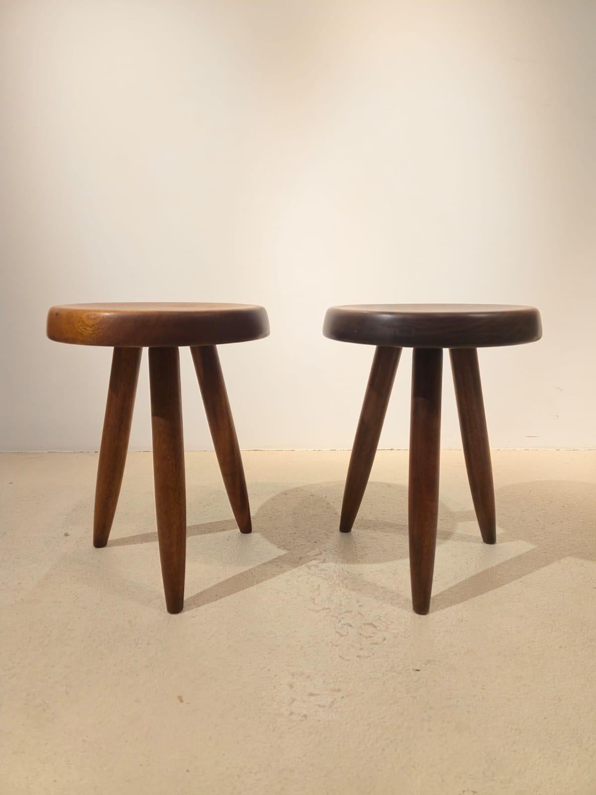 Nice pair of berger stools by Charlotte Perriand. Nice provenance For Sale 2