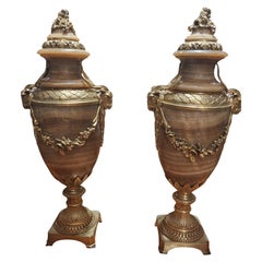 Antique Nice Pair of C19th French Alabaster Cassoulets