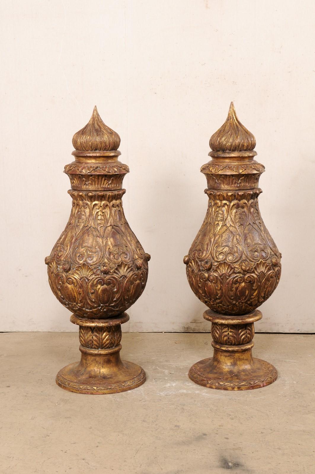 Nice Pair of French Pots à Feu Finials, 5+ Ft Tall For Sale 3