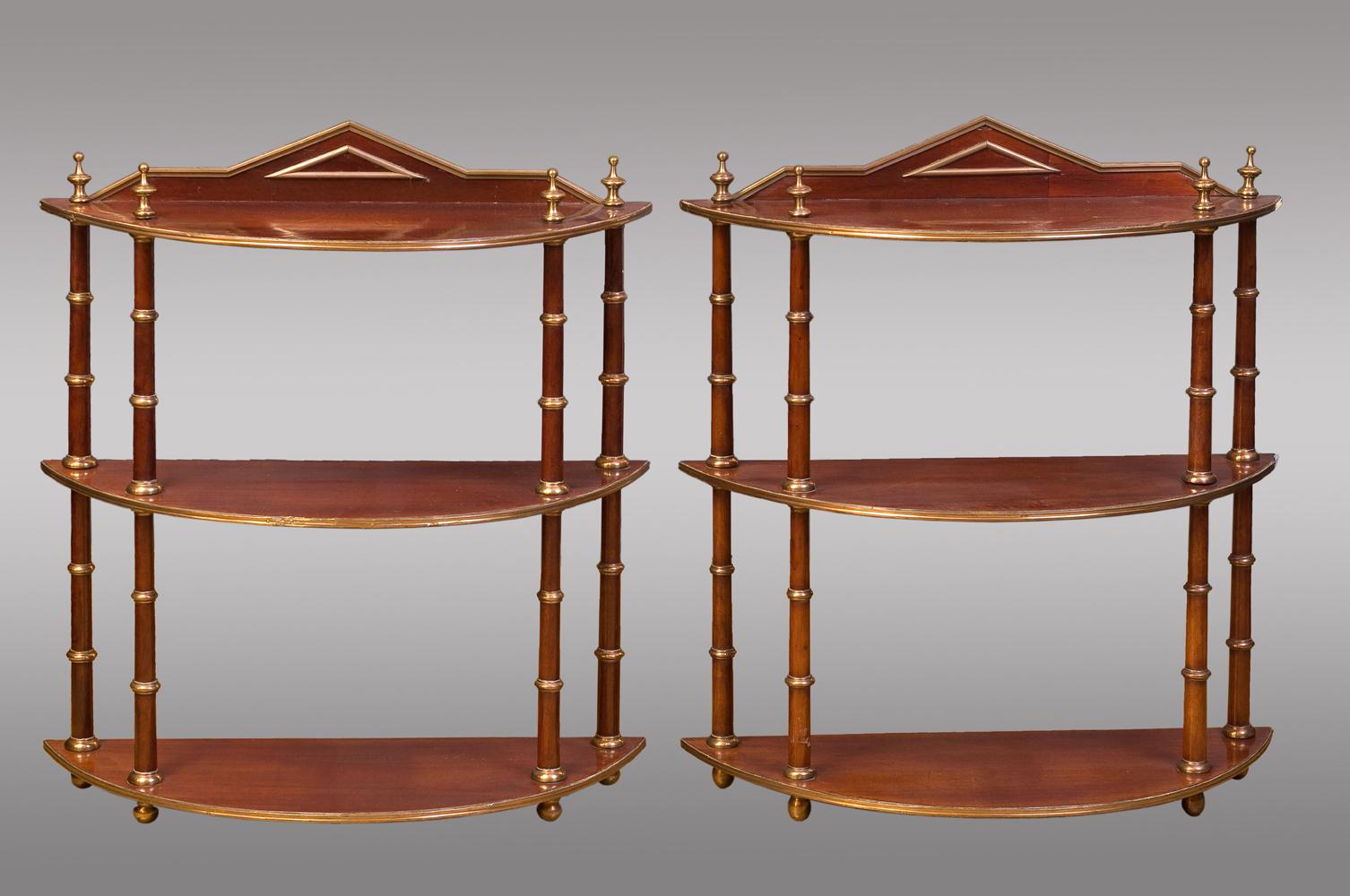 Baltico Bella coppia di mensole pensili baltiche, metà del XIX secolo in vendita