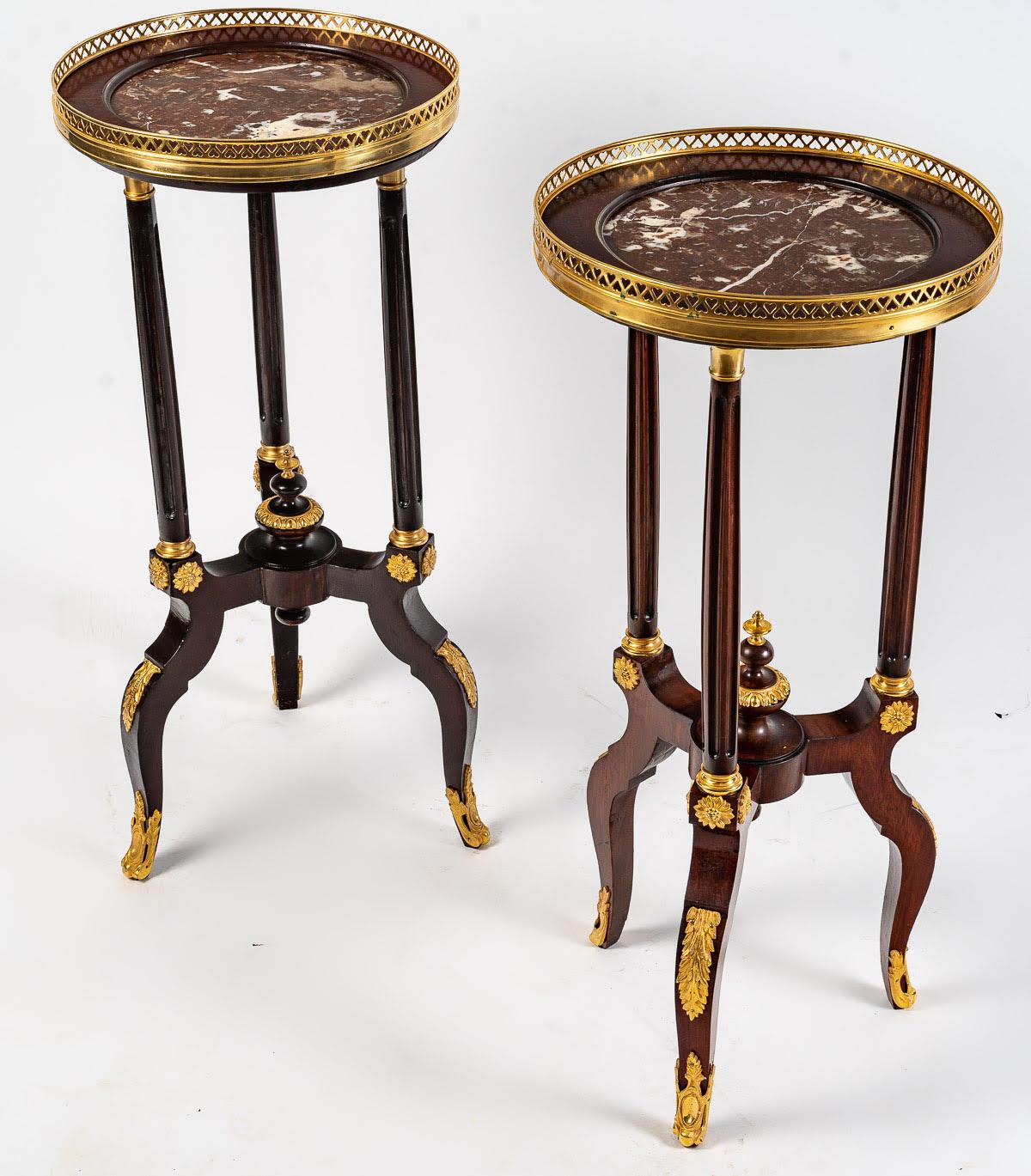 Nice Pair of Pedestal Tables Napoleon III Period, XIXth Century 3