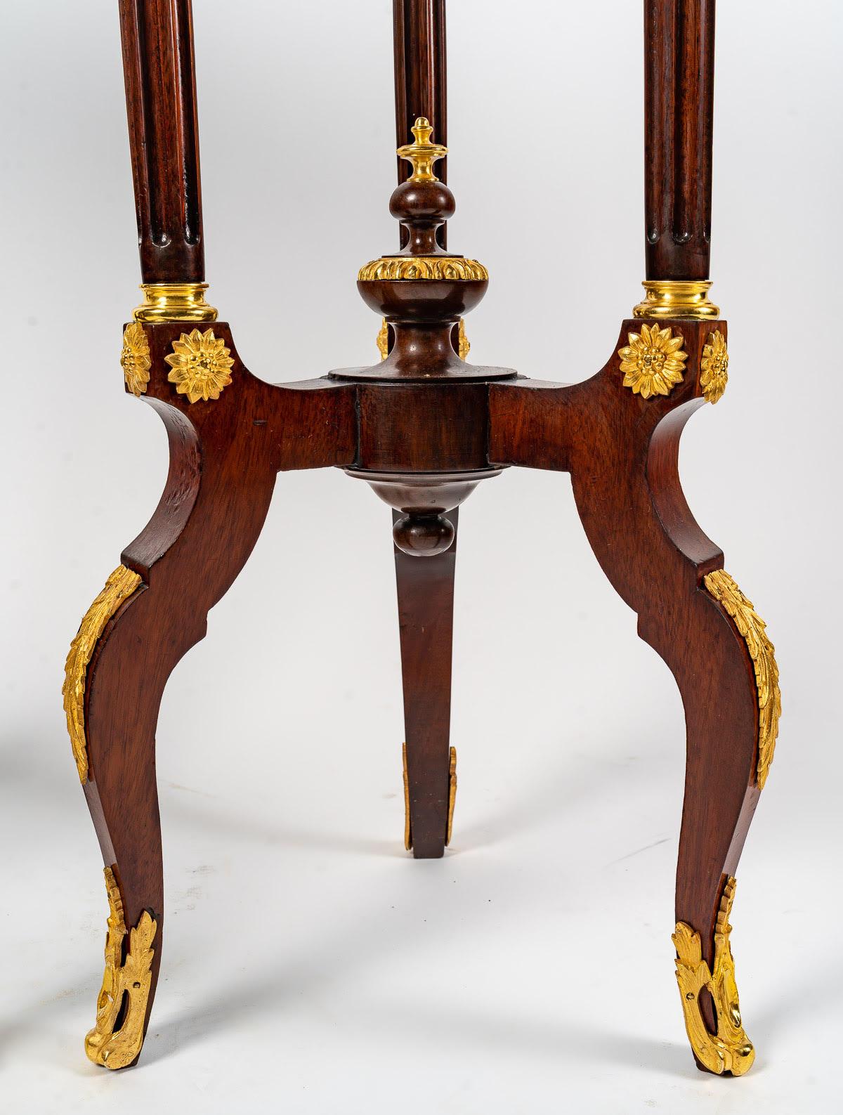 Gilt Nice Pair of Pedestal Tables Napoleon III Period, XIXth Century