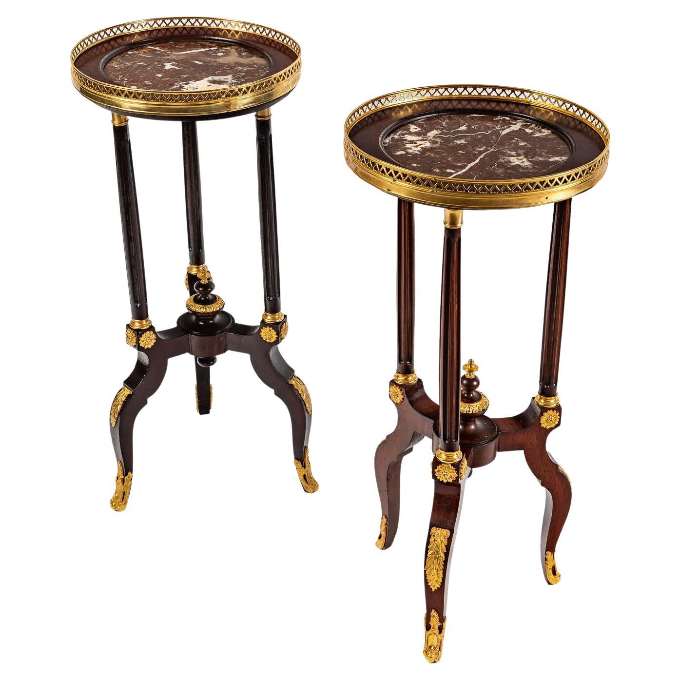 Nice Pair of Pedestal Tables Napoleon III Period, XIXth Century