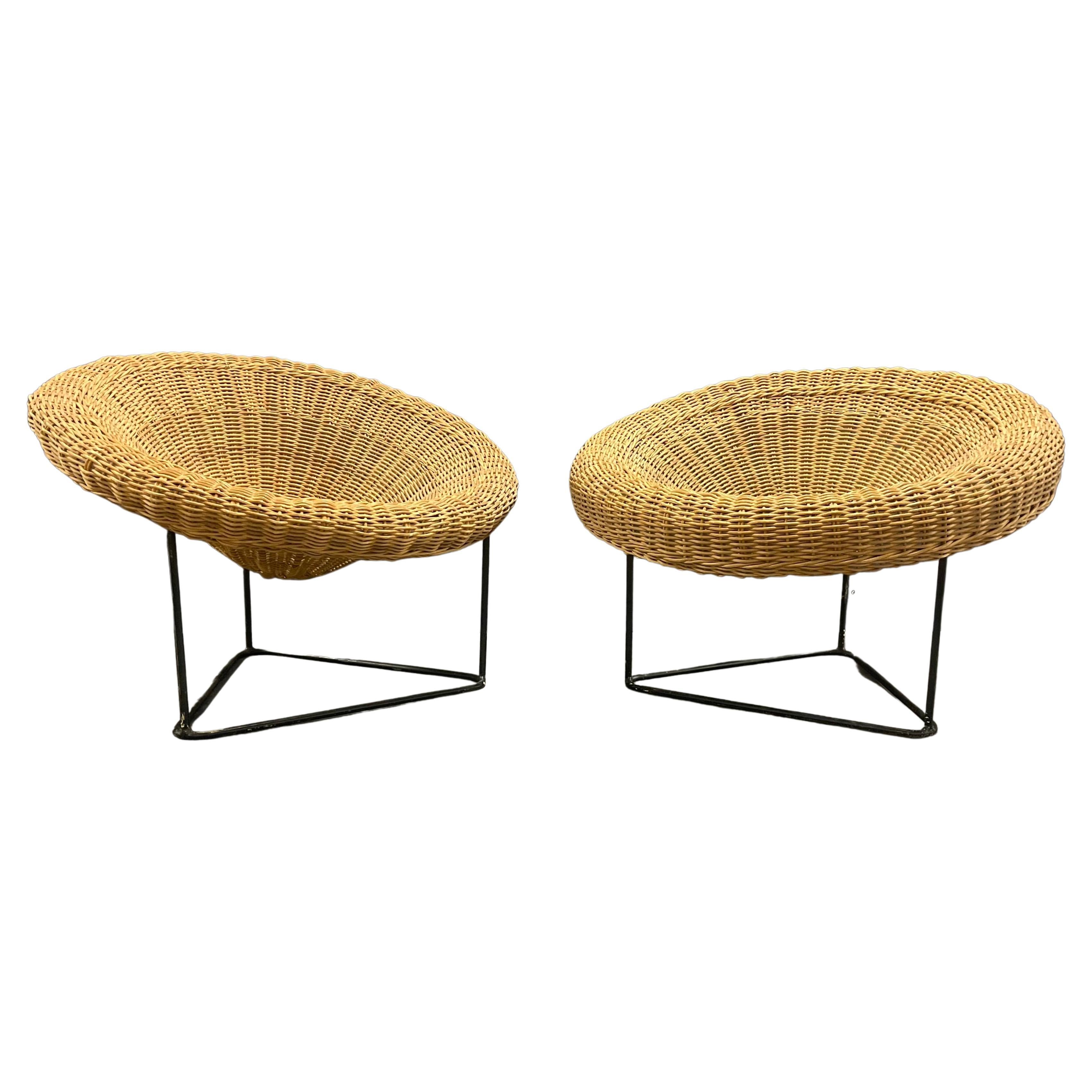 nice pair of roberto mango cane chairs For Sale