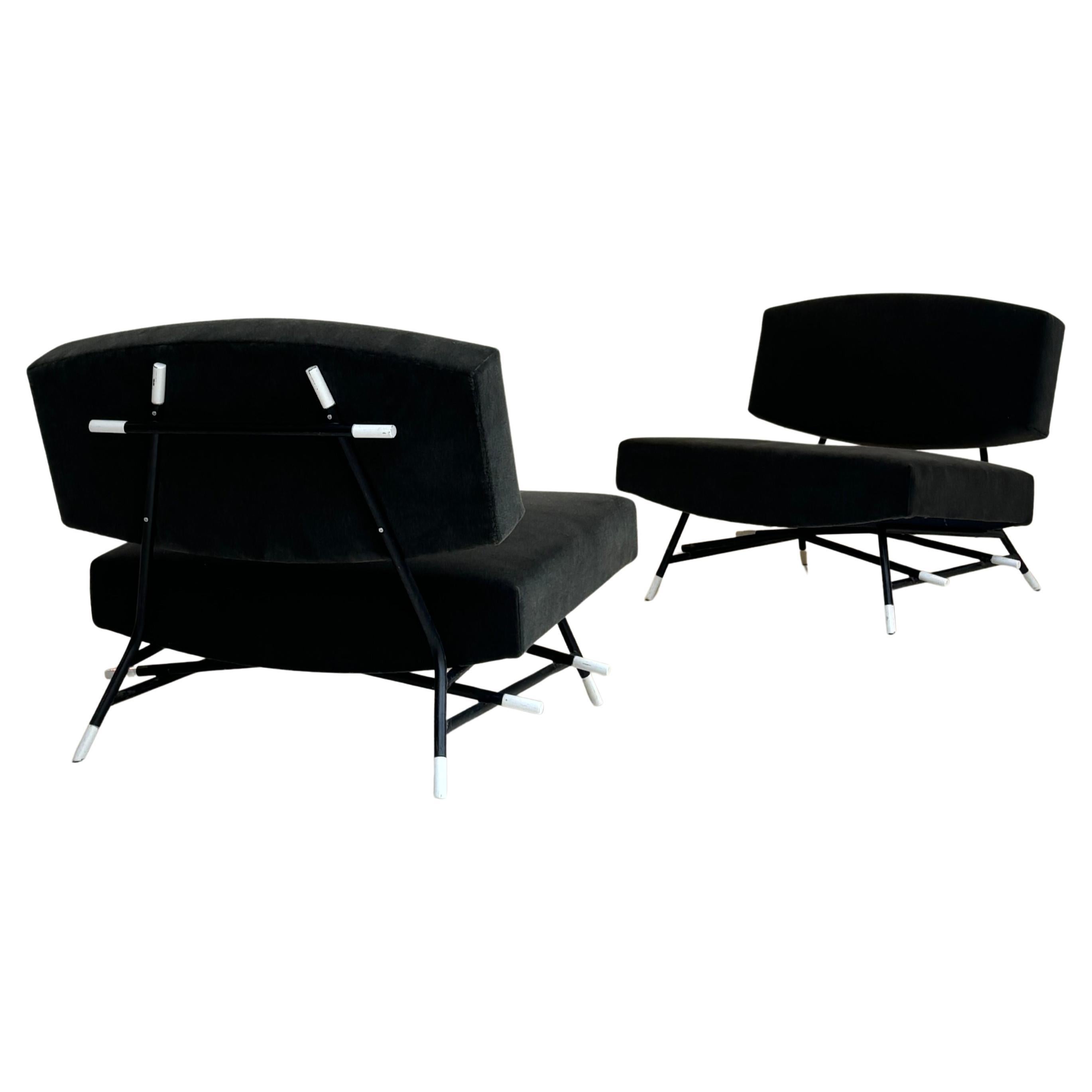 nice pair of slipper chairs : "865" by Ico Parisi for Cassina édition For Sale
