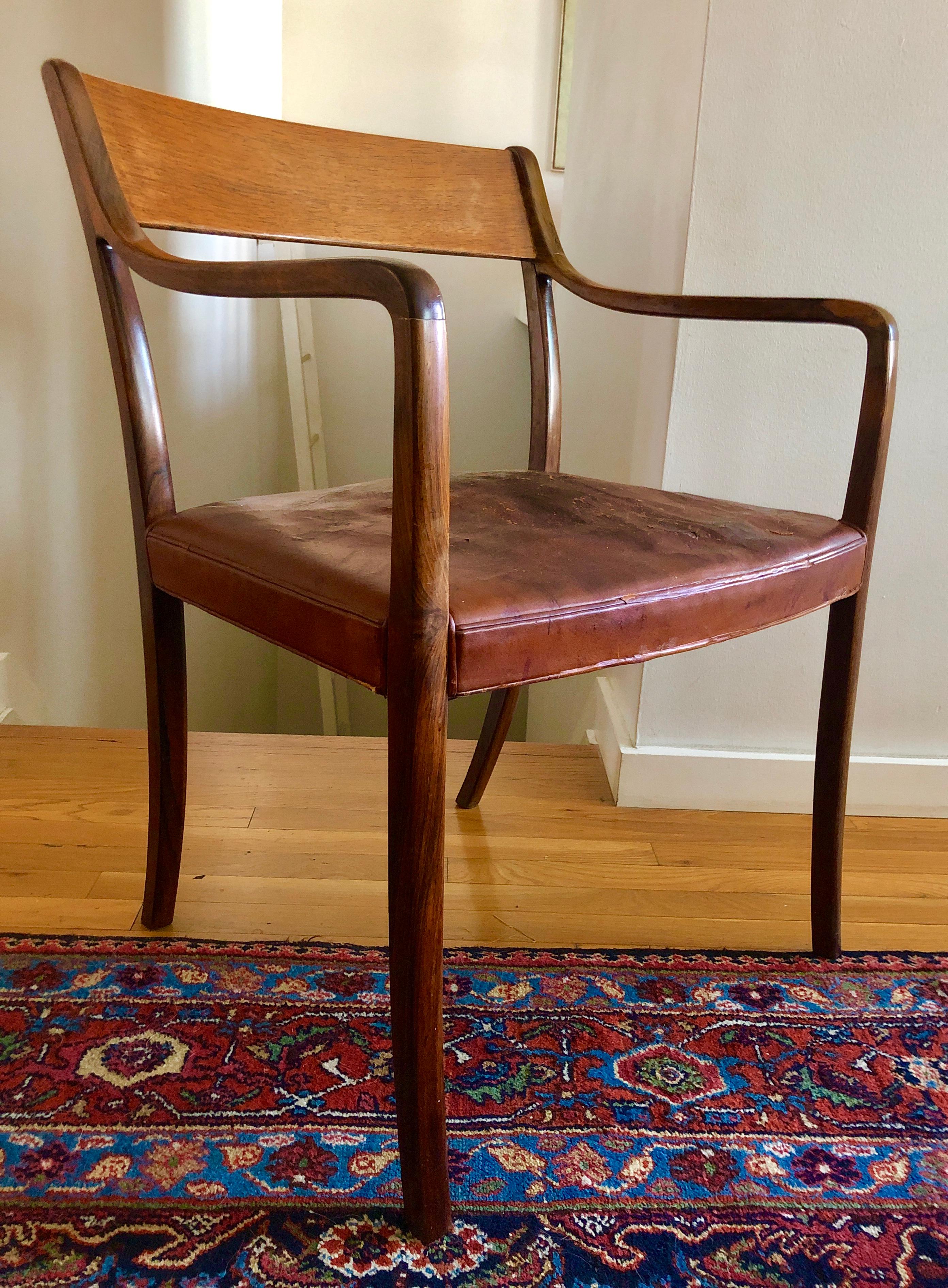 Nice Pair of Ole Wanscher Rosewood Armchairs for AJ Iversen For Sale 3