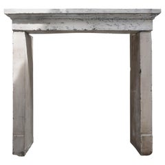 Nice Patinated Antique French Limestone Fireplace, 19th Century