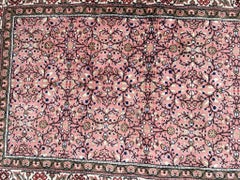 Bobyrug’s Nice Pink Turkish Kayseri Vintage Rug