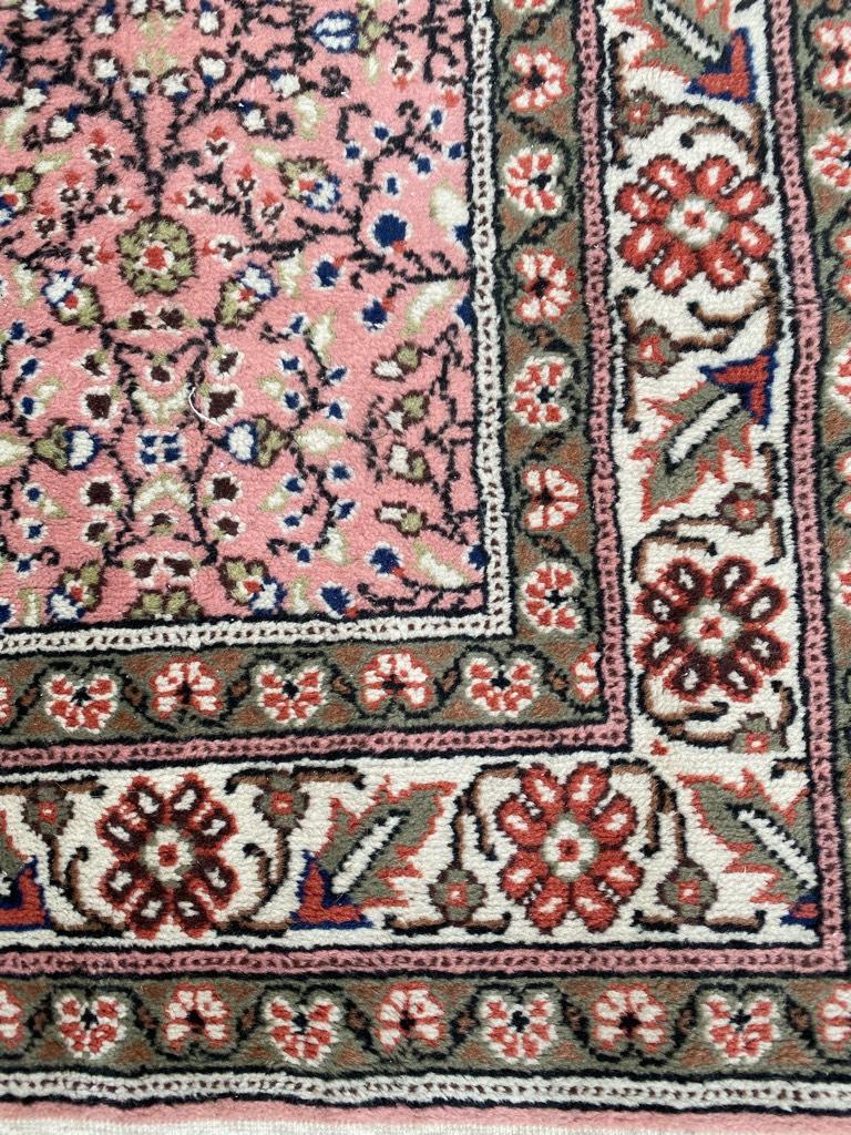 Hand-Knotted Bobyrug’s Nice Pink Turkish Kayseri Vintage Rug For Sale