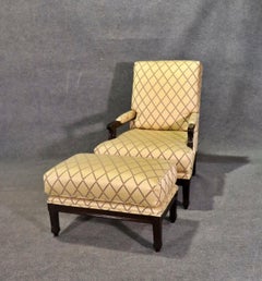 Nice Quality French Directoire Style Lounge Chair with Matching Ottoman