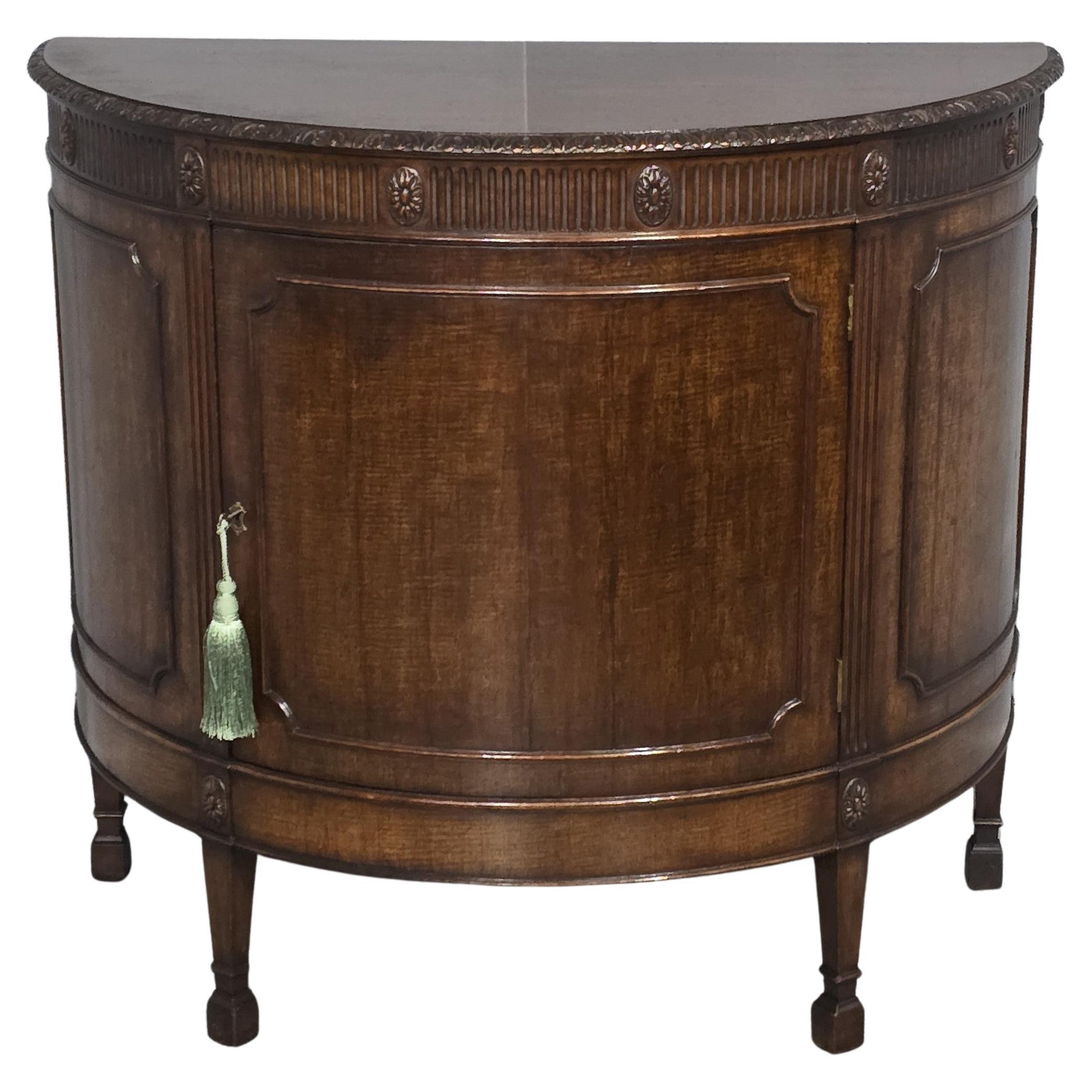 Nice Quality Mahogany Demi Lune Cabinet