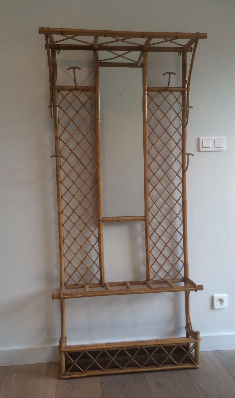 Nice Rattan Coat Hanger, circa 1970 at 1stDibs