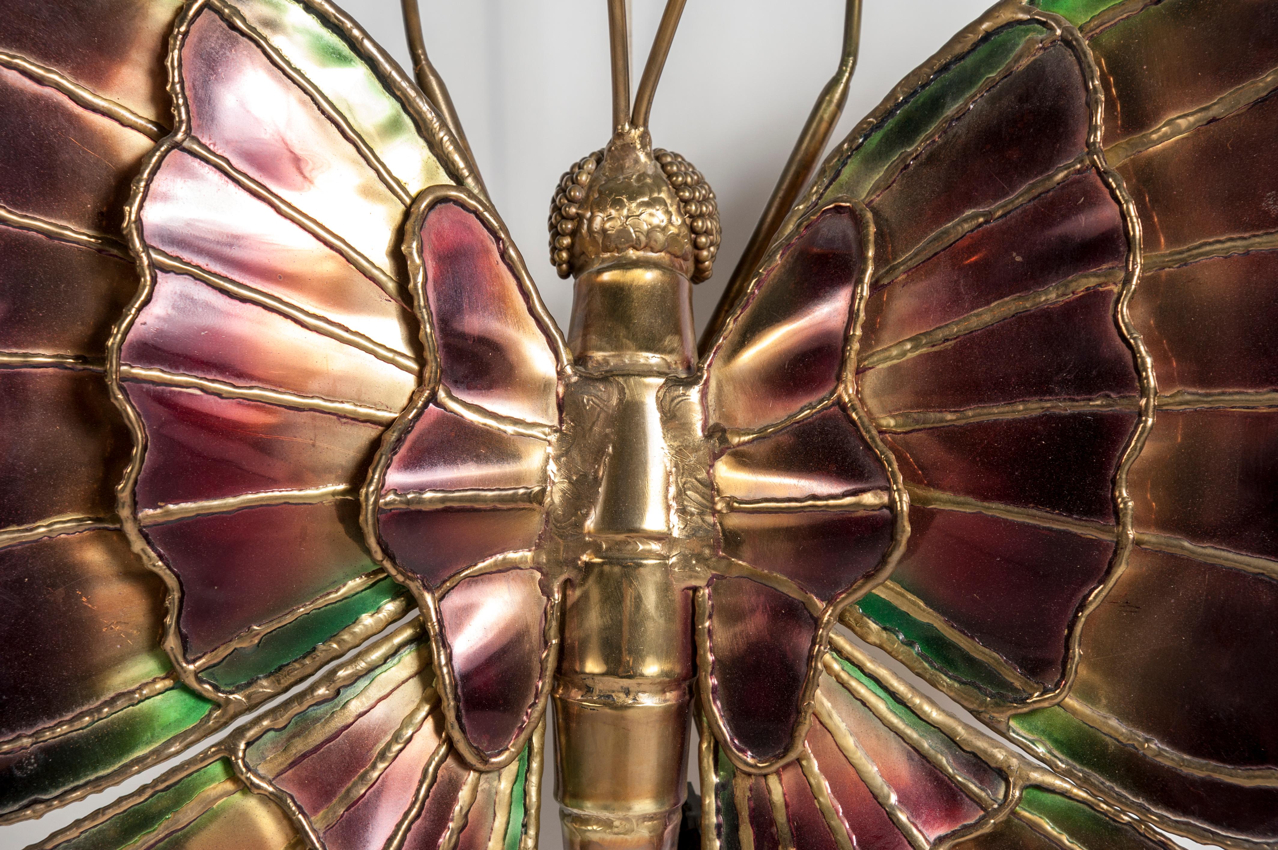 Nice Sculptural Wall Light Butterfly Attributed to Henri Fernandez In Good Condition In Bois-Colombes, FR