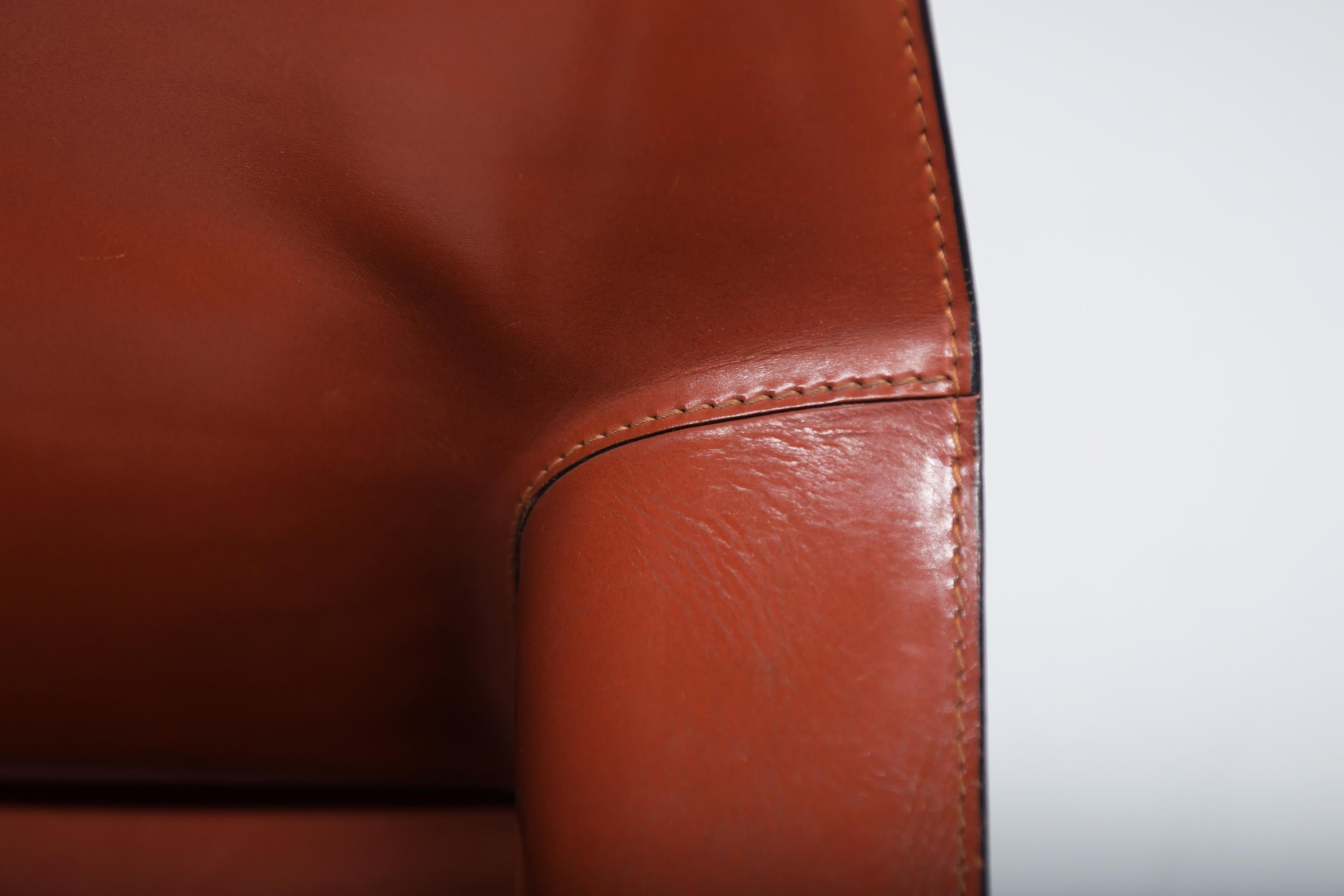 Nice set of 6 burgundy leather Cab 413 chairs - Mario Bellini - CASSINA Italy 4