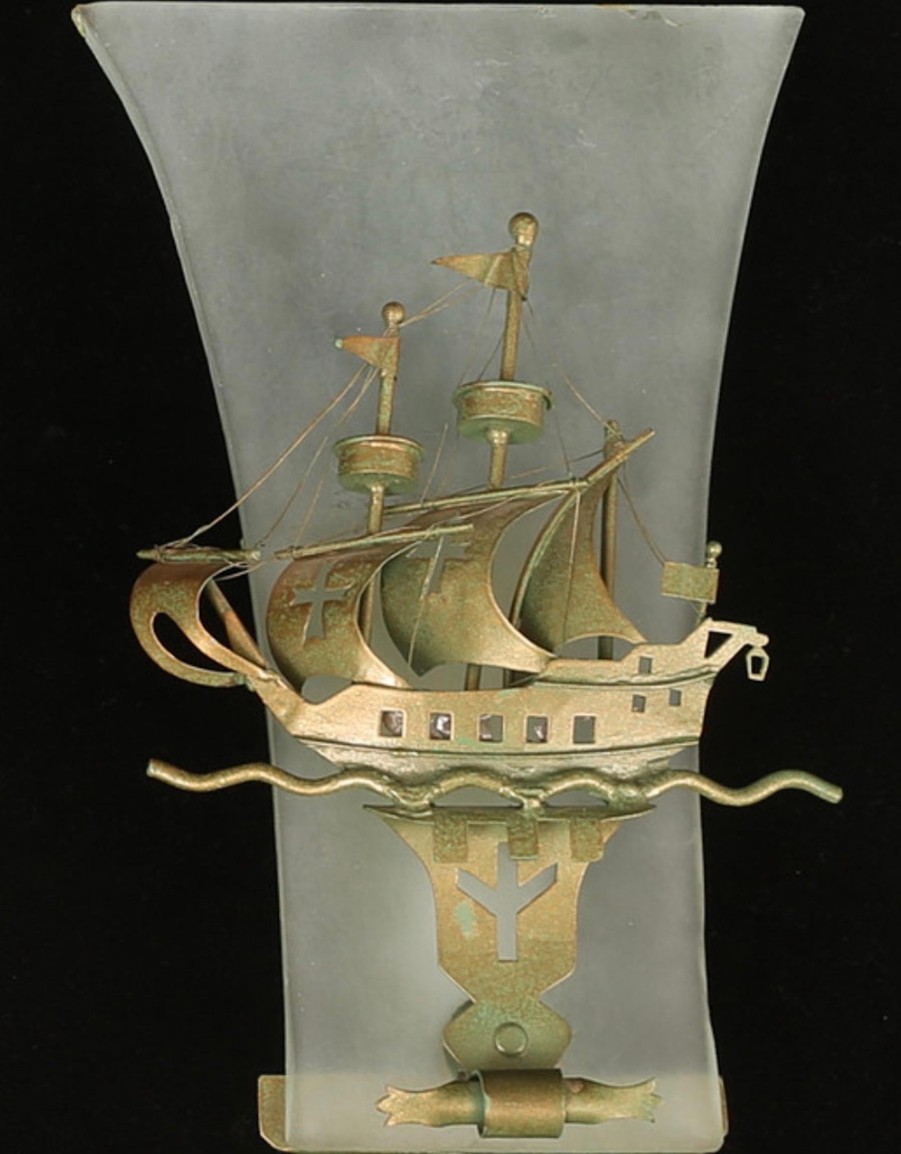 Norwegian nice ship wall sconces For Sale
