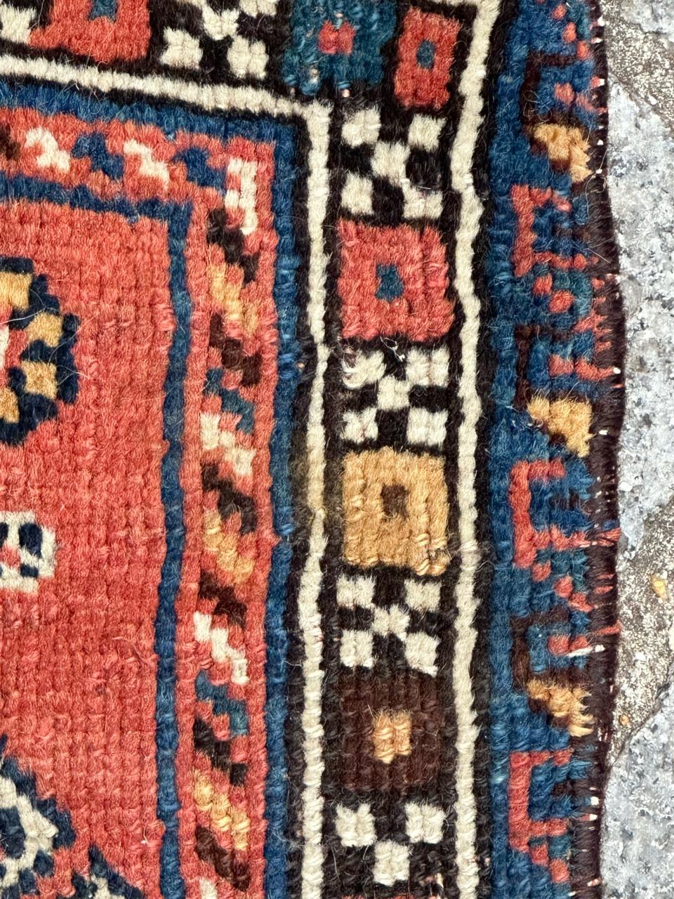 Nette kleine Tasche Gesicht antike qashqai Teppich im Angebot 8