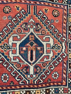 Nice small bag face antique qashqai rug
