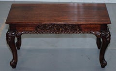 Nice Small Vintage Carved Hardwood Coffee Table with Irish Acanthus Leaf Details