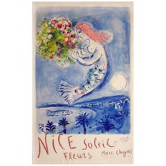 Nice Soleil Fleurs Poster Signed by the Artist