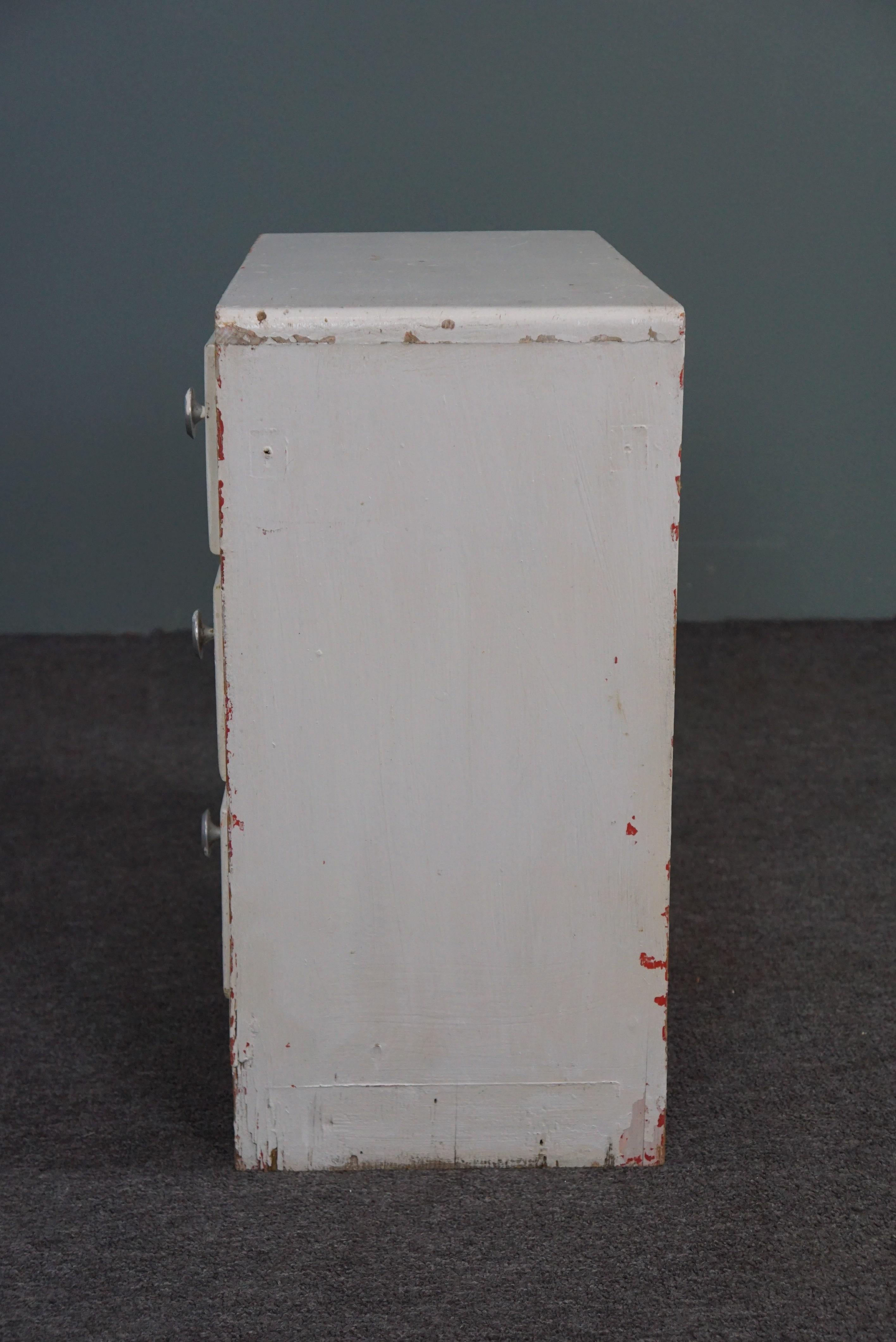20th Century Nice sturdy white wooden cabinet For Sale