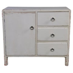 Vintage Nice sturdy white wooden cabinet